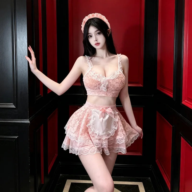 Maid Cosplay Lingerie Costumes Servant Lolita Lace Bar Lingerie Temptation Porno Bar Nightclub Uniform