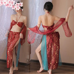 Traditional Skirt Thin Lingerie Classic Hanfu Costumes Cosplay Ancient Fairy Chiffon Transparent Outfit
