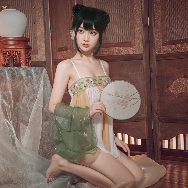 Ancient Style Hanfu Pajamas Hot Perspective Seductive Traditional Improve Embroidery Skirt Exotic Charm Uniform