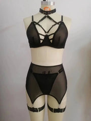 Gauze Lingerie Cut Out Bra Kit Push Up Underwear Seamless Intimate Erotic Brallette