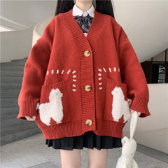 Sheep Knitted Cardigan Sweater