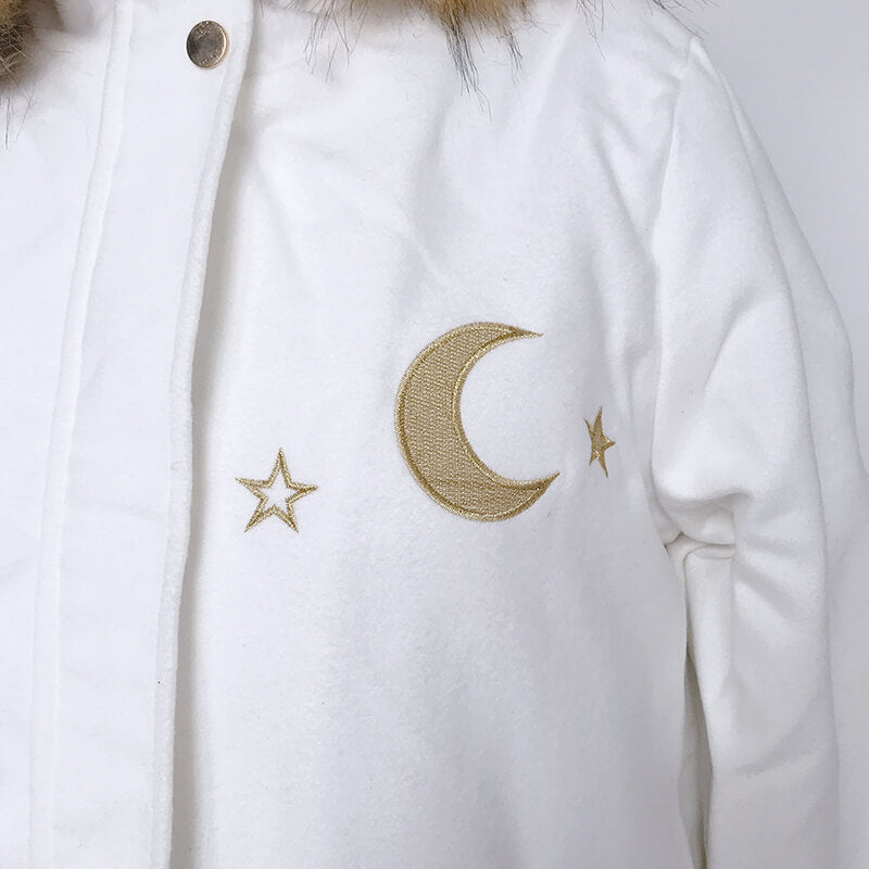 Star Moon Woolen Hooded Coat