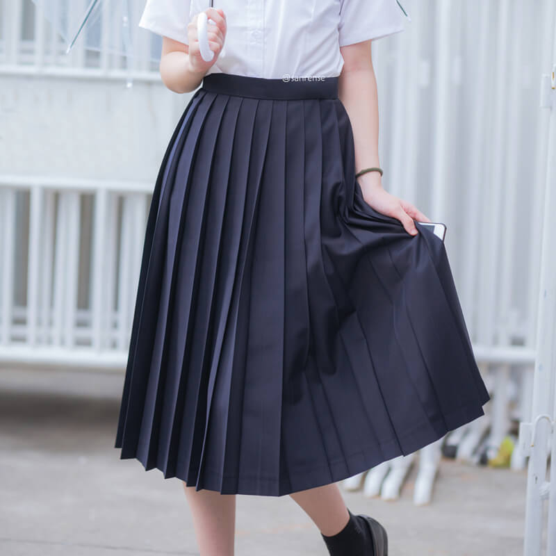 Student Pleated Long Skirt