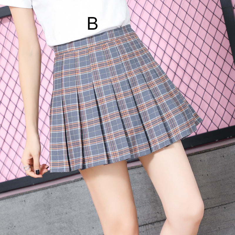 Students Grid Pleated Skirt