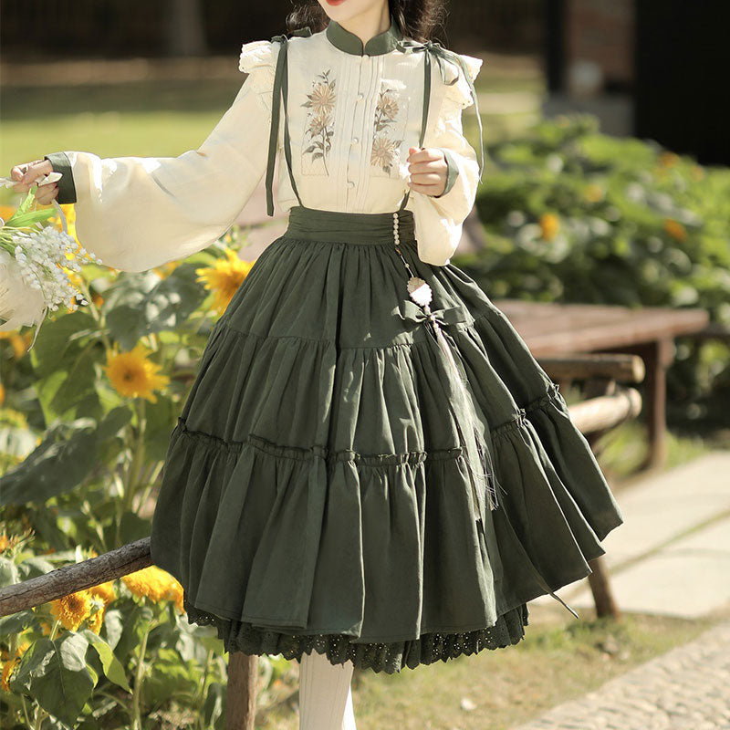 Sunflower Shirt Strap Skirt Set