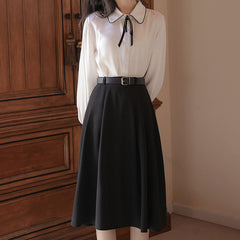 Sweet Bow Shirt Skirt Set