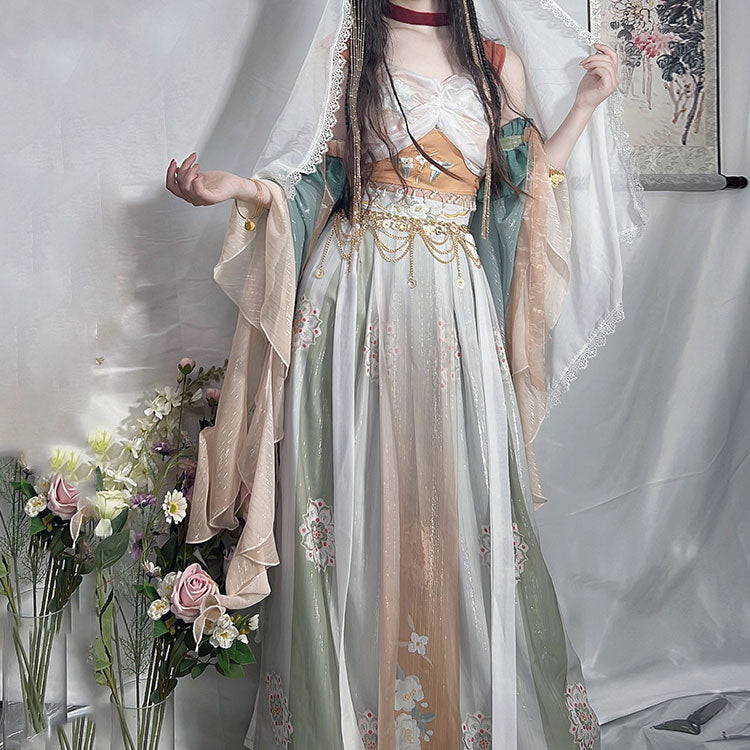 Sweet Flower Hanfu Dress