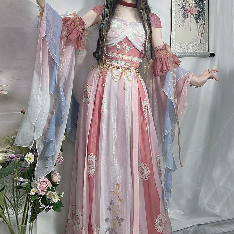 Sweet Flower Hanfu Dress