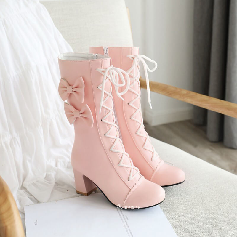 Sweet Lace Bow Boots