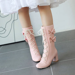 Sweet Lace Bow Boots