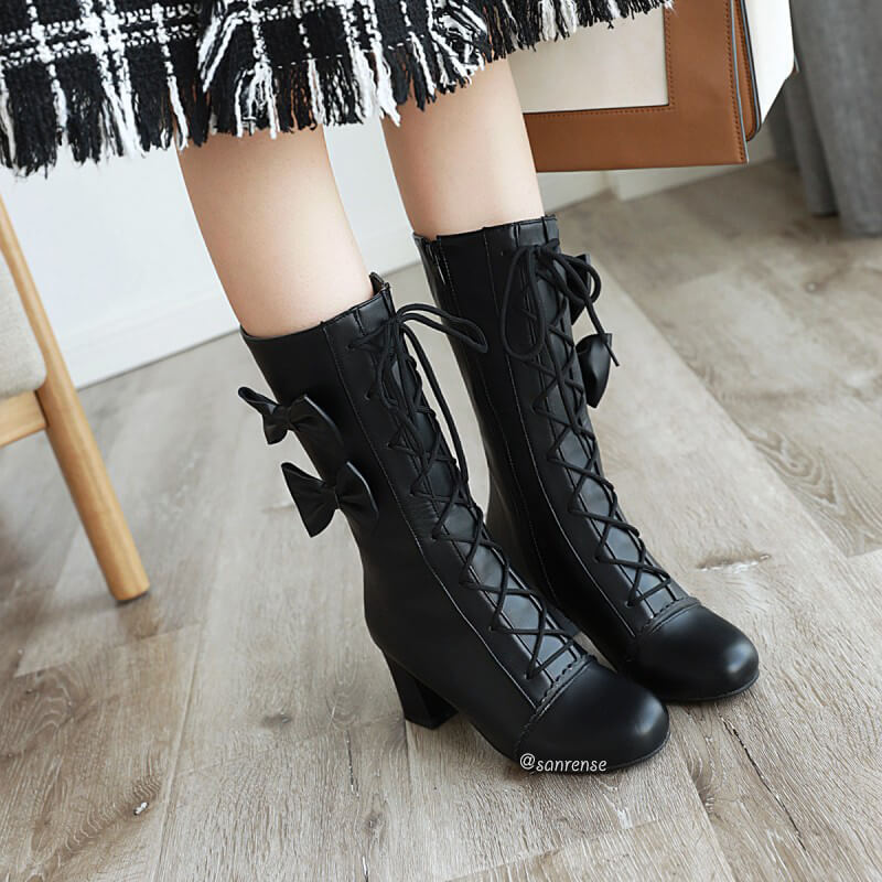 Sweet Lace Bow Boots