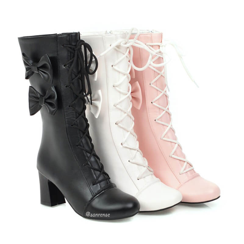 Sweet Lace Bow Boots