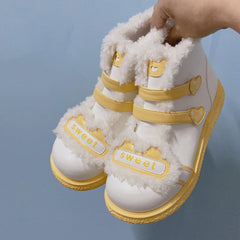 Sweet Plush Bear Ankle Boots