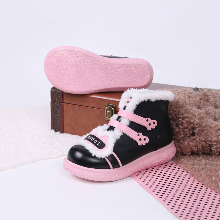 Sweet Plush Bear Ankle Boots