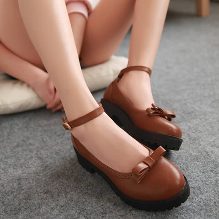 Students Bow Flat Shoes