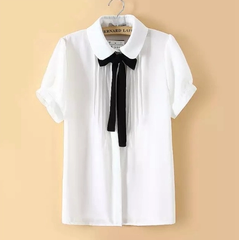 Bowknot Tie Sweet Chiffon Blouse