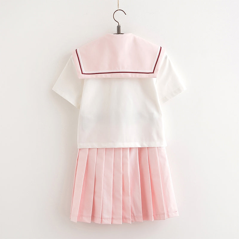 Pink JK Uniform Students Skirts Set