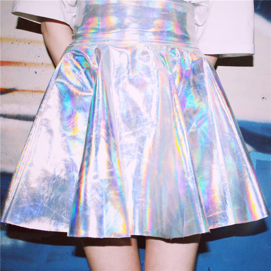 Harajuku Silver Tall Waist Skirt