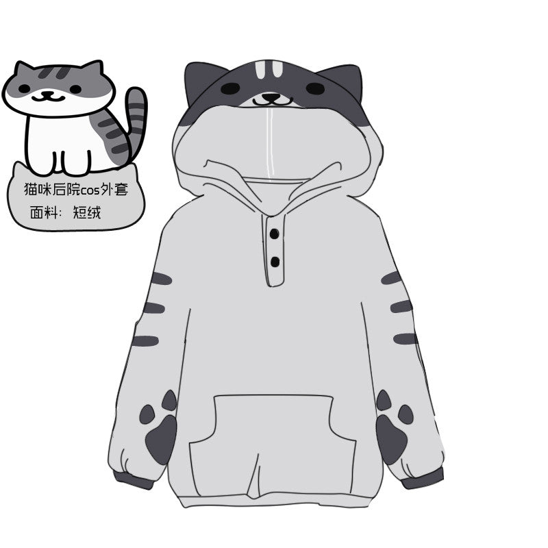 Kawaii Cats Flannel Hooded Fleece