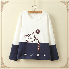 Cute Cat Fleece Pullover