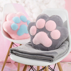 Cat Paw Pillow + Blanket