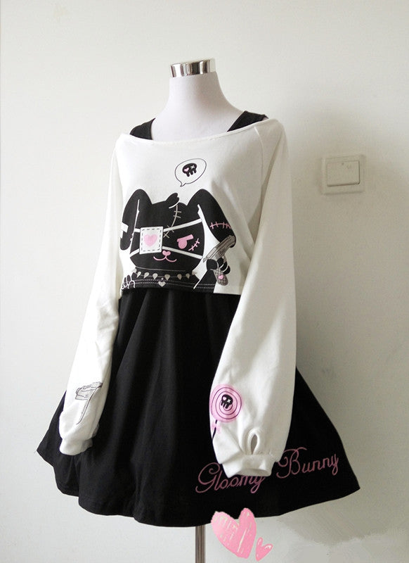 Cute Kawaii Bunny Two-Piece Dress