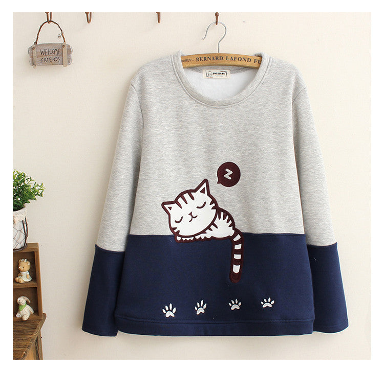 Cute Cat Fleece Pullover