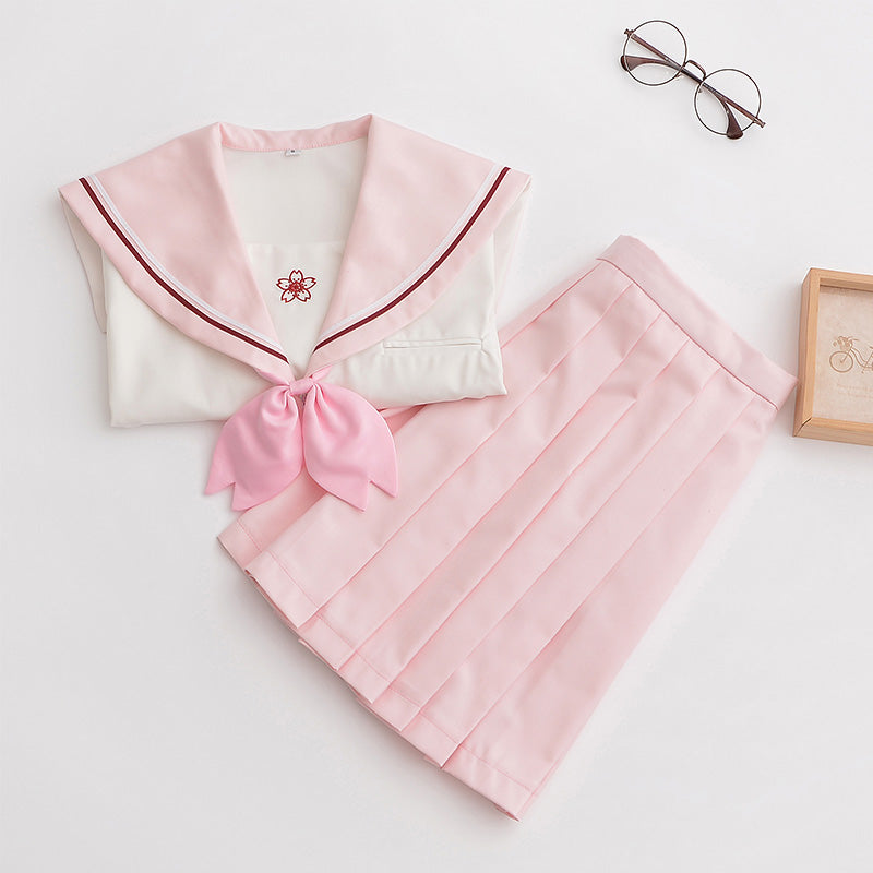 Pink JK Uniform Students Skirts Set