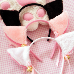 Kawaii cosplay maid black/white/pink bell hair band