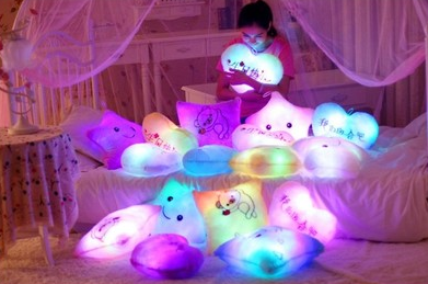 Cute colorful luminous hold pillow