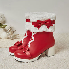 Warm Bow Ankle Boots