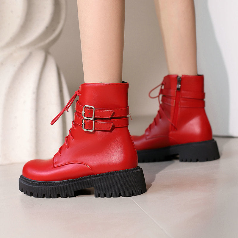 Warm Lace-up Ankle Boots