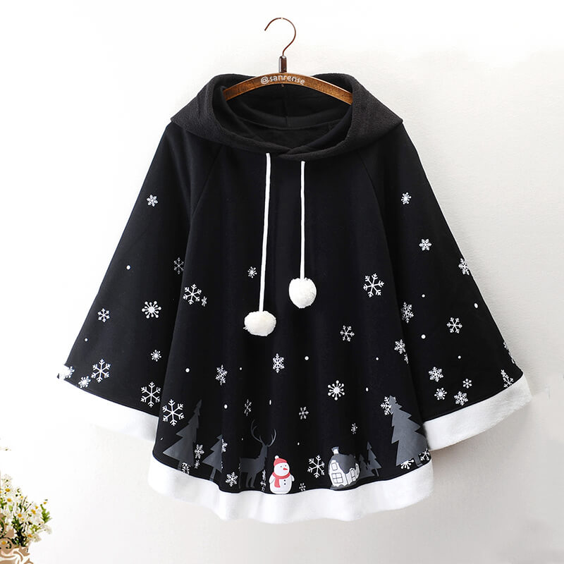 Winter Christmas Snowman Cape Coat