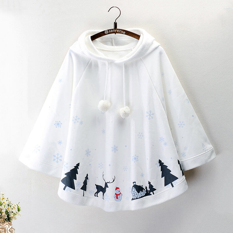 Winter Christmas Snowman Cape Coat