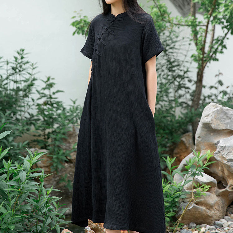 Soft Casual Loose Robes Half Sleeves Shift Dress Boho Maxi Dresses