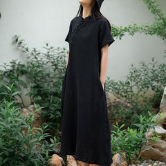 Soft Casual Loose Robes Half Sleeves Shift Dress Boho Maxi Dresses