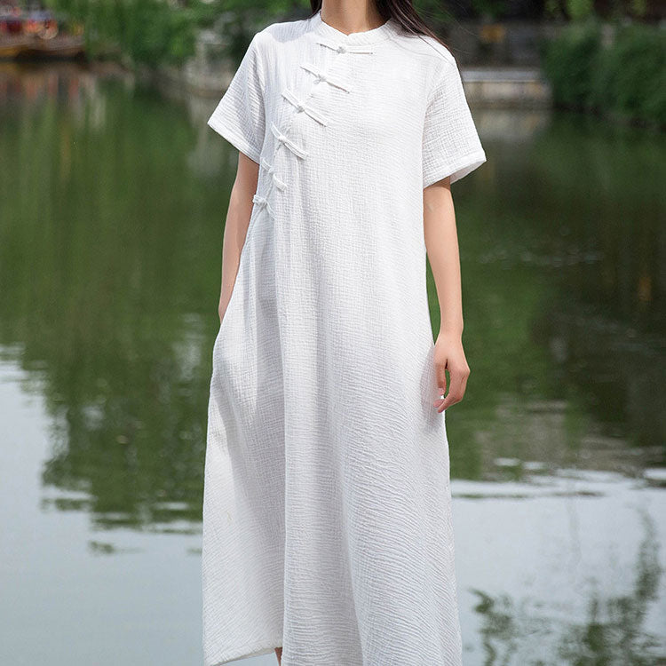 Soft Casual Loose Robes Half Sleeves Shift Dress Boho Maxi Dresses