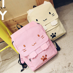 Cartoon Cat Canvas Backpack