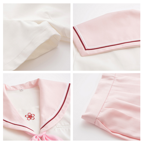 Pink JK Uniform Students Skirts Set