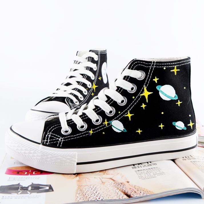 Harajuku Graffiti Galaxy Canvas Shoes