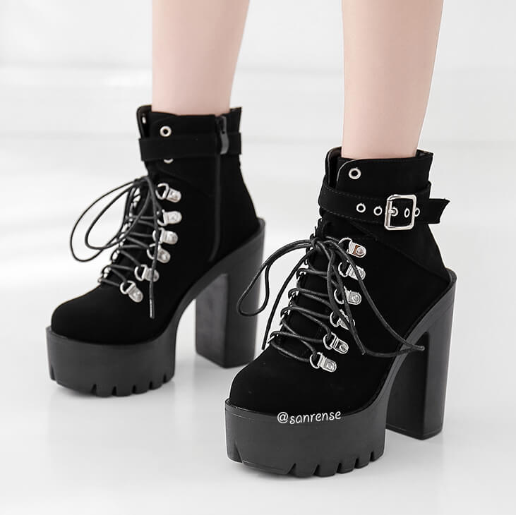 Ankle Strap Platform Buckle Shoes