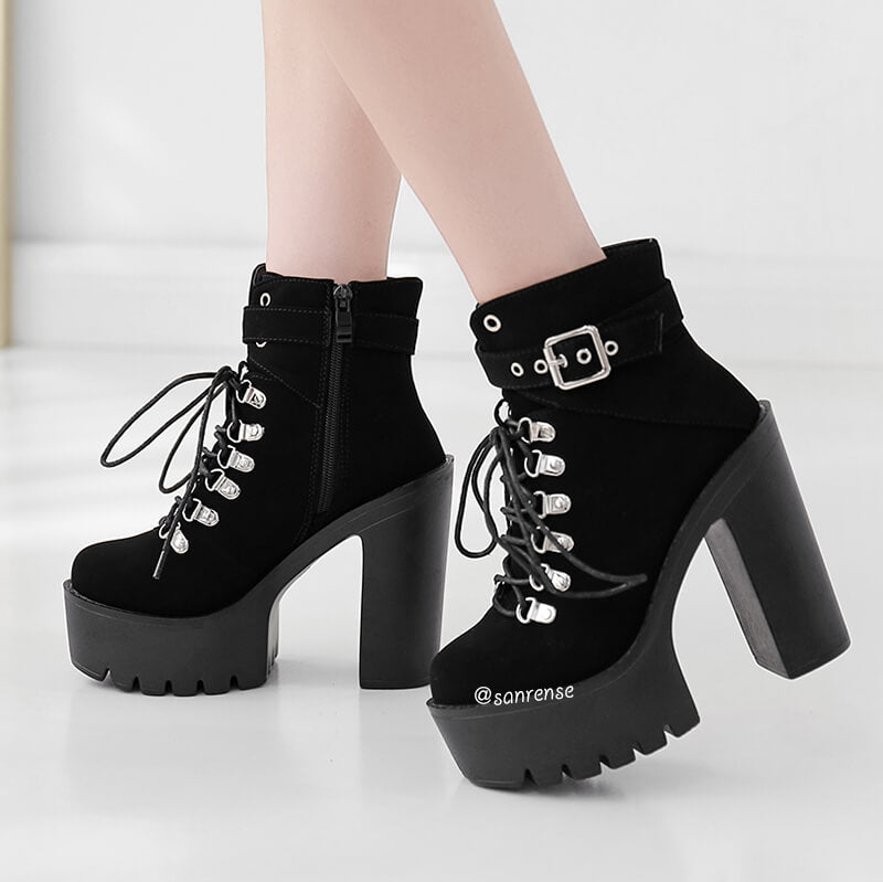 Ankle Strap Platform Buckle Shoes