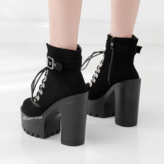 Ankle Strap Platform Buckle Shoes