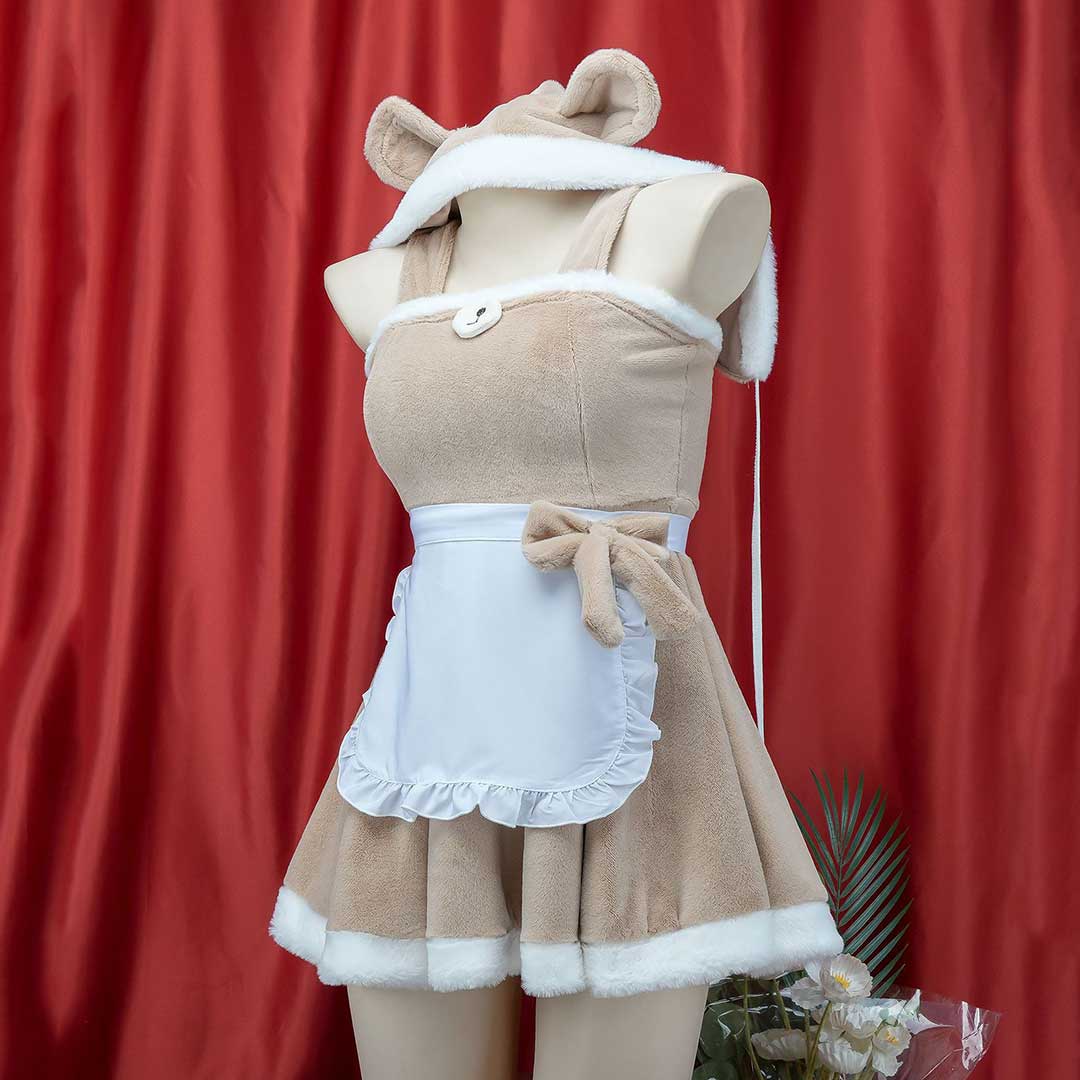 Plush Bow Bear Maid Dress