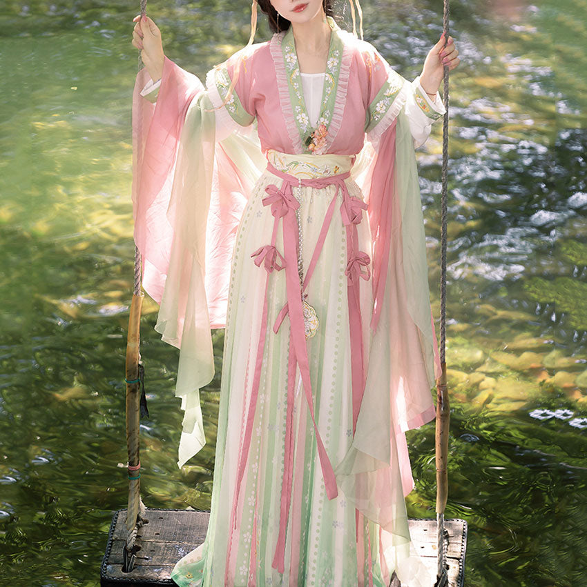 Embroidered Floral Hanfu Set