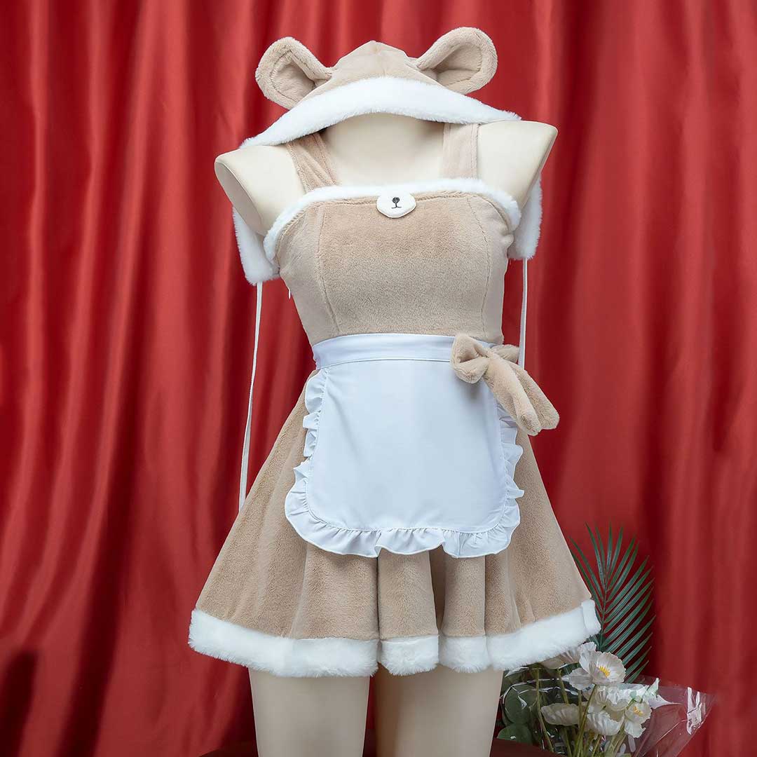 Plush Bow Bear Maid Dress