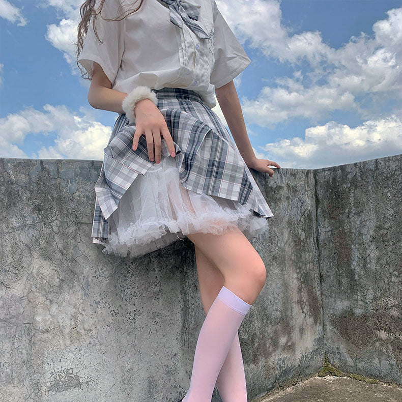 JK Plaid Pleated Skirt