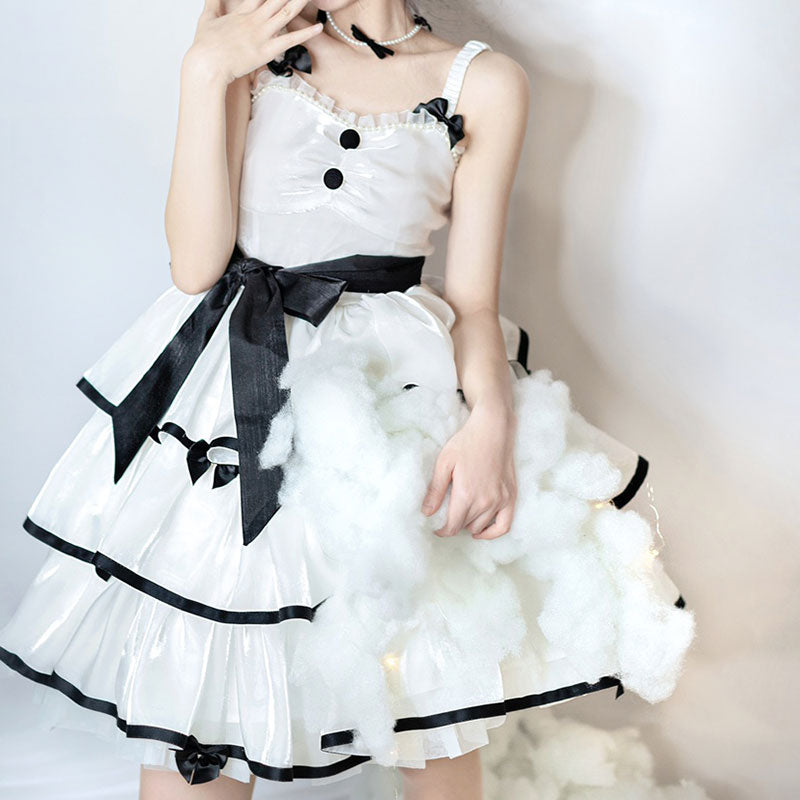 Gauze Lace Bow Dress