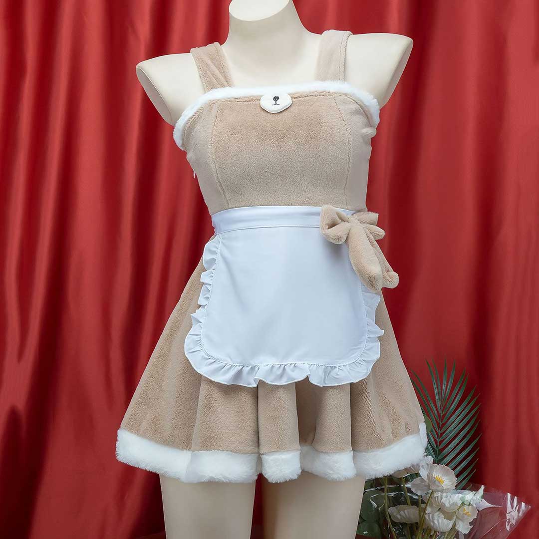 Plush Bow Bear Maid Dress