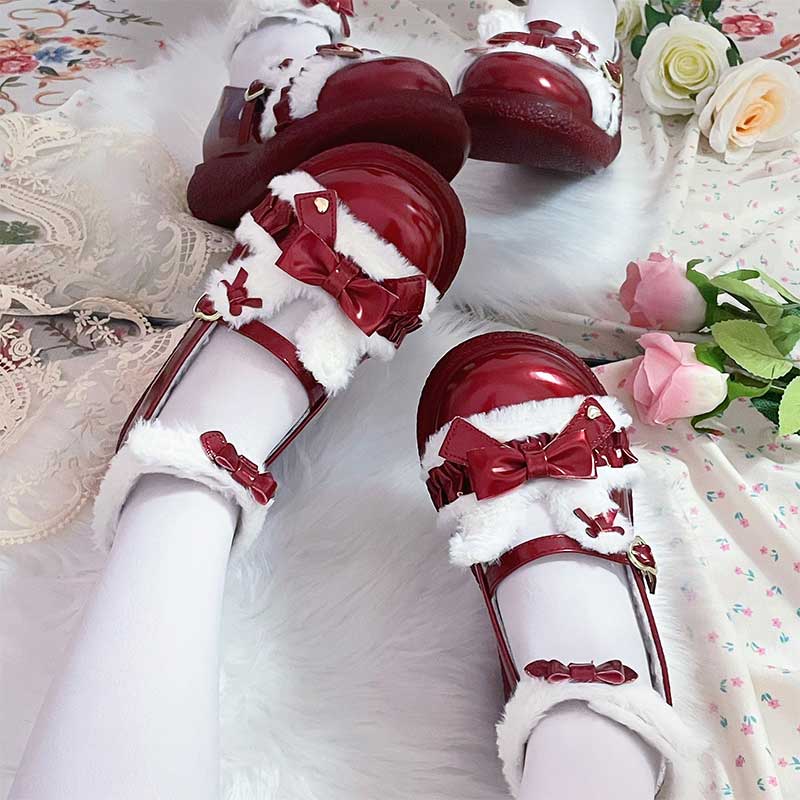 Cute Rabbit Bow Warm Shoes